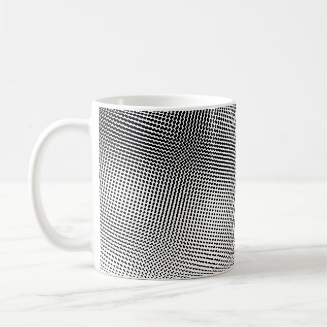 Taza De Café Artesanía del patrón Moiré blanco y negro (Izquierda)