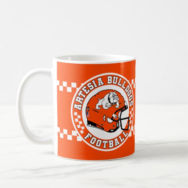 Taza De Café Artesia Bulldogs Football Roundel (Izquierda)
