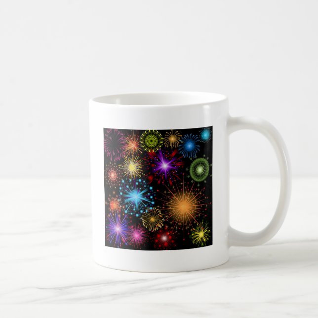 Taza De Café Artificios de pirotecnia coloridos Año Nuevo (Derecha)