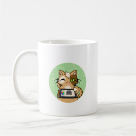Taza De Café Artist at work cute cat design