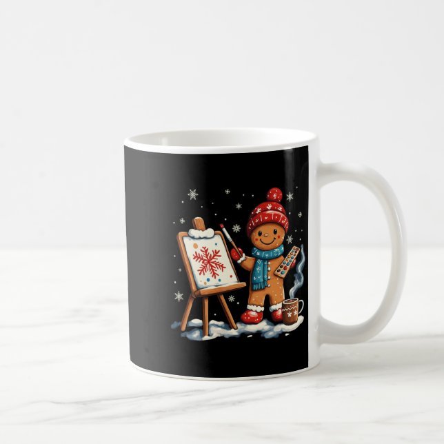 Taza De Café Artist Gingerbread Painter Art Teacher Student Chr (Derecha)