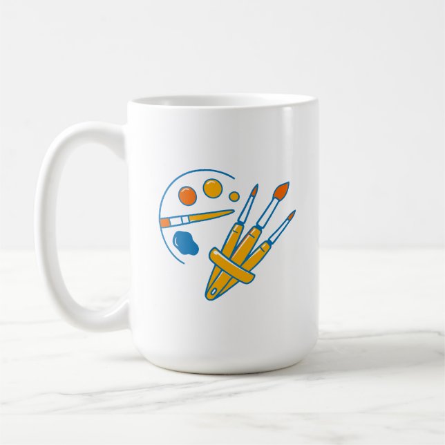 Taza De Café Artist Paint Palette and Brushes (Izquierda)