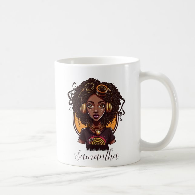 Taza De Café Artista Afro Woman (Derecha)