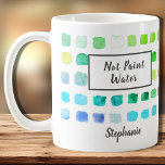 Taza De Café Artista de acuarela no pintar Personalizado verde<br><div class="desc">Esta taza está decorada con una acuarela de muestras de color turquesa, azul y verde. Dice No pintar agua y puede ser personalizado con un nombre o monograma. Perfecto para un artista o alguien que disfruta pintando. Porque creamos nuestra obra de arte no encontrarás esta imagen exacta de otros diseñadores....</div>