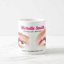 Taza De Café Artista de maquillaje de color marrón rosado