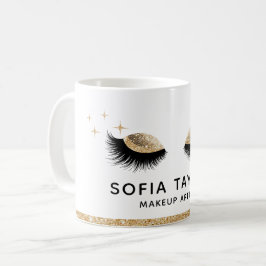 Taza De Café Artista de maquillaje Eyebrows azota Purpurina Gol