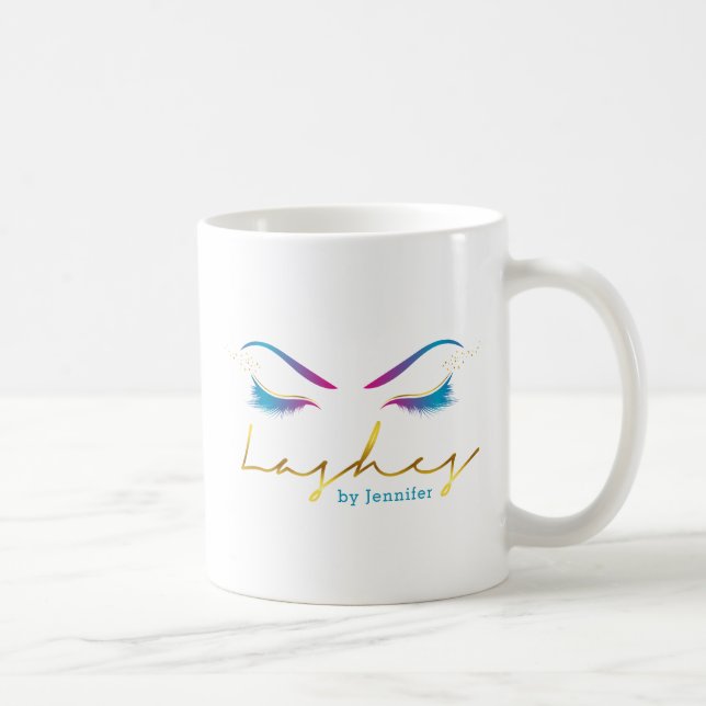 Taza De Café Artista de maquillaje Eyelash latigazos Pintura Pe (Derecha)