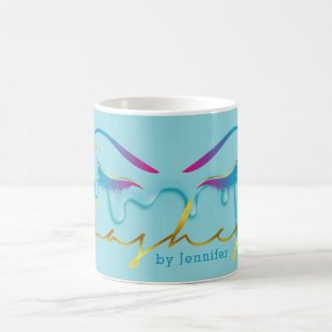 Taza De Café Artista de maquillaje Eyelash latigazos Pintura Pe