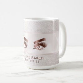 Taza De Café Artista de maquillaje Ojos de ceja azotes Rosa Oro