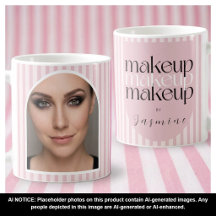 Artista de Maquillaje Retro Negrita Rayas Blancas 
