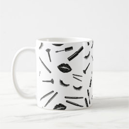 Taza De Café Artista de maquillaje, rímel, labios, lápiz labial