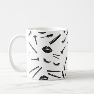 Taza De Café Artista de maquillaje, rímel, labios, lápiz labial