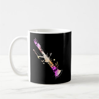 Taza De Café Artista de música profesora Watercolor Clarinet2