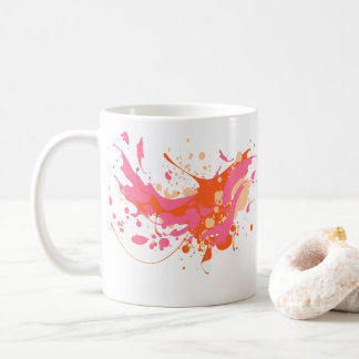 Taza De Café Artista de salpicadura amarilla rosa