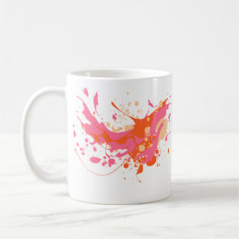 Taza De Café Artista de salpicadura amarilla rosa