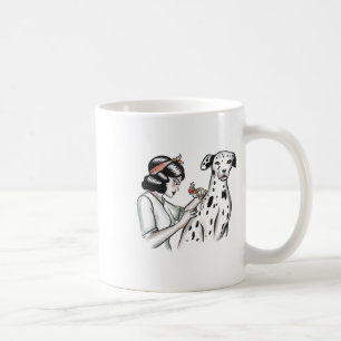 Taza De Café Artista De Tatuajes Con Perro Leal Para Mujeres _1