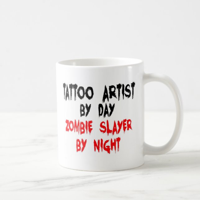 Taza De Café Artista de tatuajes Zombie Slayer (Derecha)