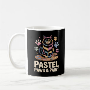 Taza De Café Artista Divertido Gato Desordenado Pintor Patas