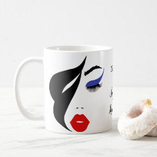 Taza De Café Artista Elegante Y Feminista De Maquillaje