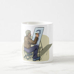 Taza De Café Artista En El Trabajo