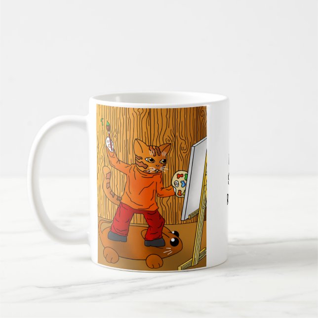 Taza De Café Artista pintador de gato (Izquierda)
