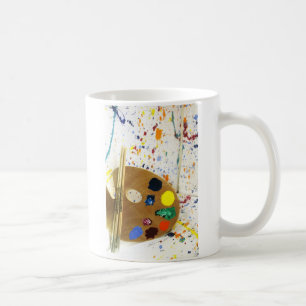 Taza De Café Artistas pintan paleta y paleta de pintura