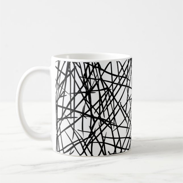Taza De Café Artistic Chaotic Line Scribble Design 🎨 (Izquierda)
