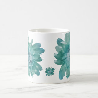 Taza De Café Artistic Teal Blossom High-Definition Floral Ceram