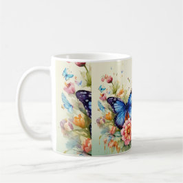 Taza De Café Artística fluctuante: mariposa acuarela