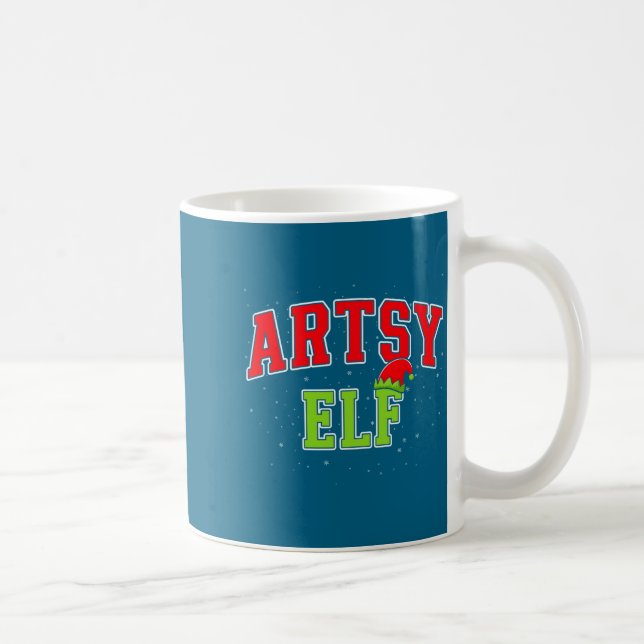 Taza De Café Artsy Elf Christmas Family Matching Group Xmas Act (Derecha)