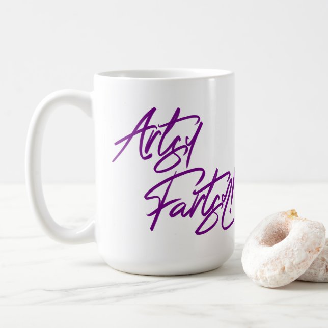 Taza De Café ARTSY FARTSY PAINTBRUSH de Jeff Willis Art (Con donut)