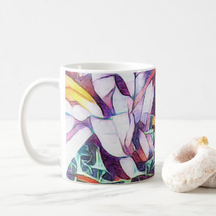 Taza De Café Artsy Purple Flower Mug