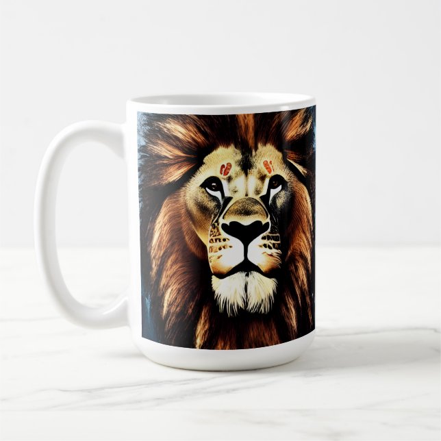 Taza De Café Artsy Wild African Lion (Izquierda)