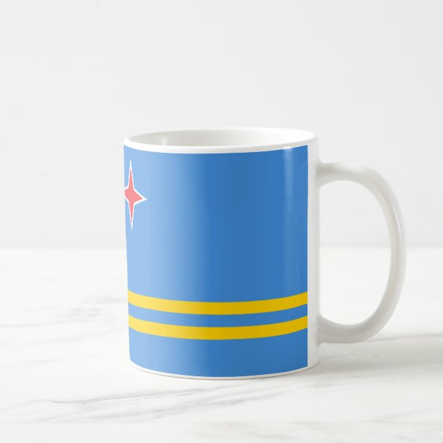 Taza De Café Aruba Bandera Cerámica Mug (Derecha)