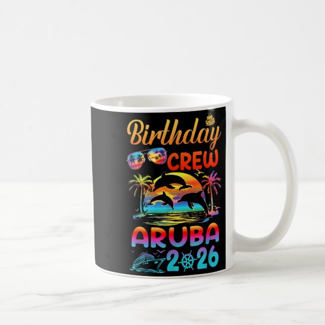 Taza De Café Aruba Birthday Trip Vacation 2026 Matching Group  (Derecha)