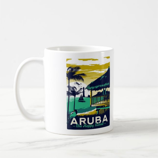 Taza De Café Aruba Coffee Mug - Tamaño 11oz (Izquierda)