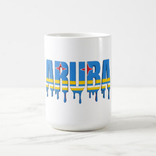 Taza De Café Aruba Drip Diseño de bandera caribeña Fan