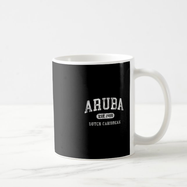 Taza De Café Aruba Est 1499 Throwback Letter Mens Womens Souven (Derecha)