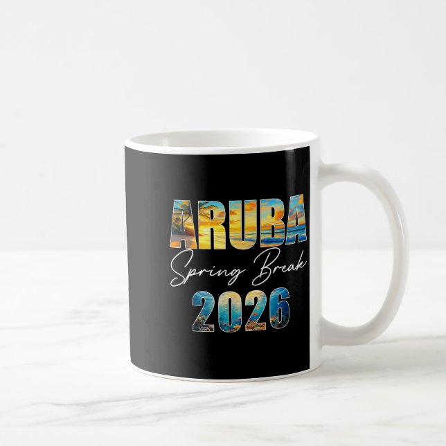 Taza De Café Aruba Spring Break 2026 Summer Vacation Beach  (Derecha)