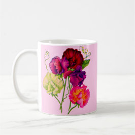 Taza De Café arveja dulce en morado y rosa