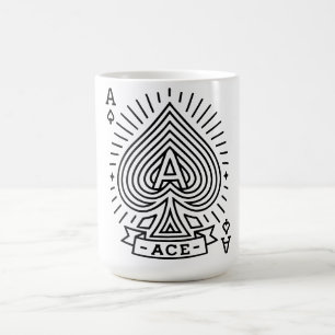 Taza De Café As of Spades — Emblema de monoline Sunburst