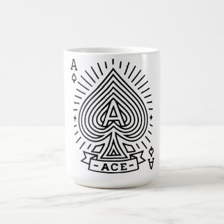 Taza De Café As of Spades — Emblema de monoline Sunburst