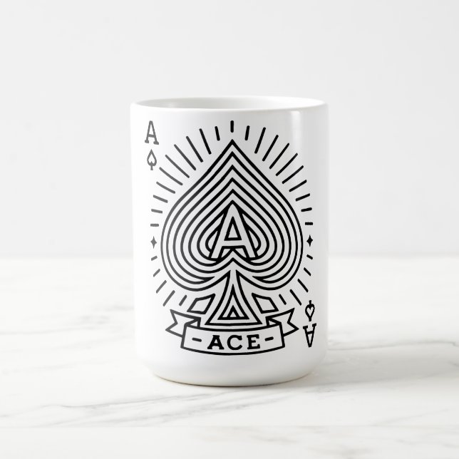 Taza De Café As of Spades — Emblema de monoline Sunburst (Centro)