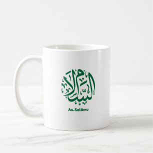 Taza De Café As-Salaamu En Caligrafía Árabe Verde