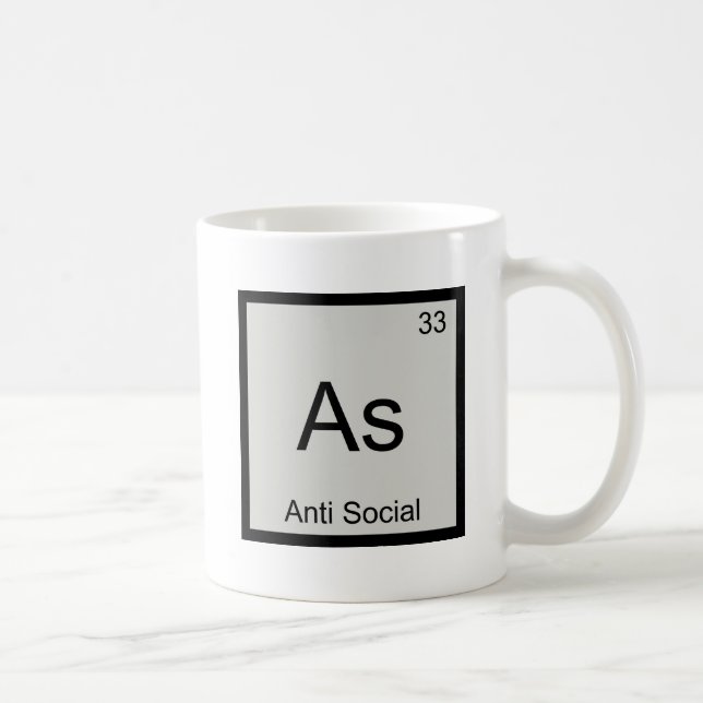 Taza De Café As - Símbolo de elemento de química antisocial gra (Derecha)