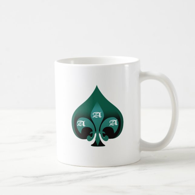 Taza De Café As verde del estilo elegante de las espadas (Derecha)