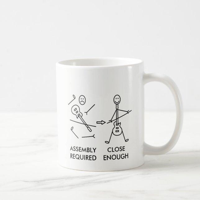 Taza De Café Asamblea divertida de la guitarra de Stickman (Derecha)