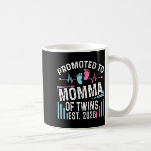Taza De Café Ascendida a Mamá de Gemelos Est 2026 Baby Shower V