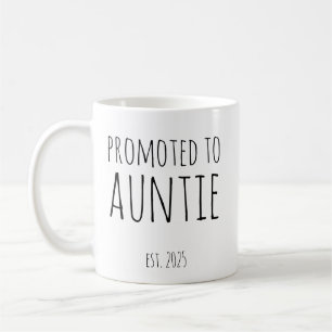 Taza De Café Ascendida a Tía Est 2025 Regalo de Nueva Tía