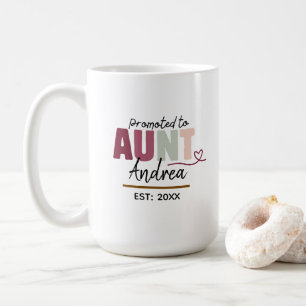 Taza De Café Ascendida a tía EST 2026   Regalo personalizado li